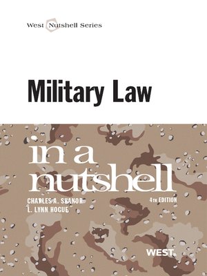 cover image of Shanor and Hogue's Military Law in a Nutshell
